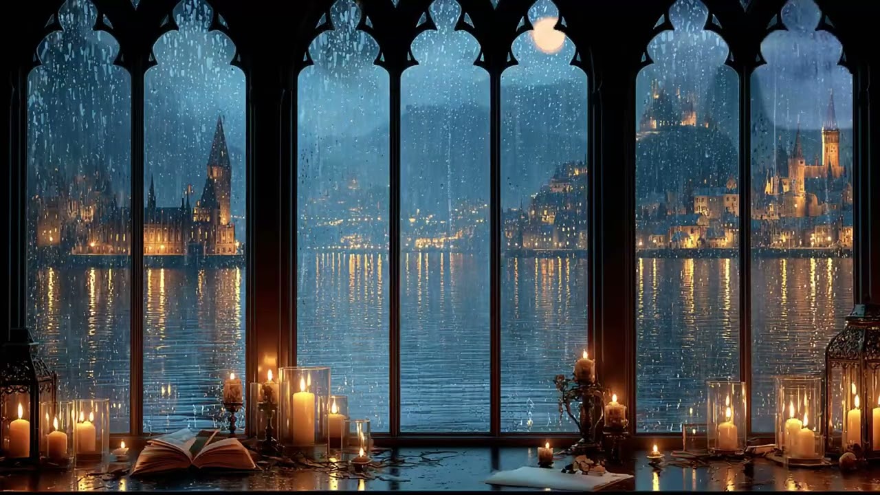 Kalte Regennacht im nordischen Waldschloss für intensive Ruhe und ASMR-Dunkelheit