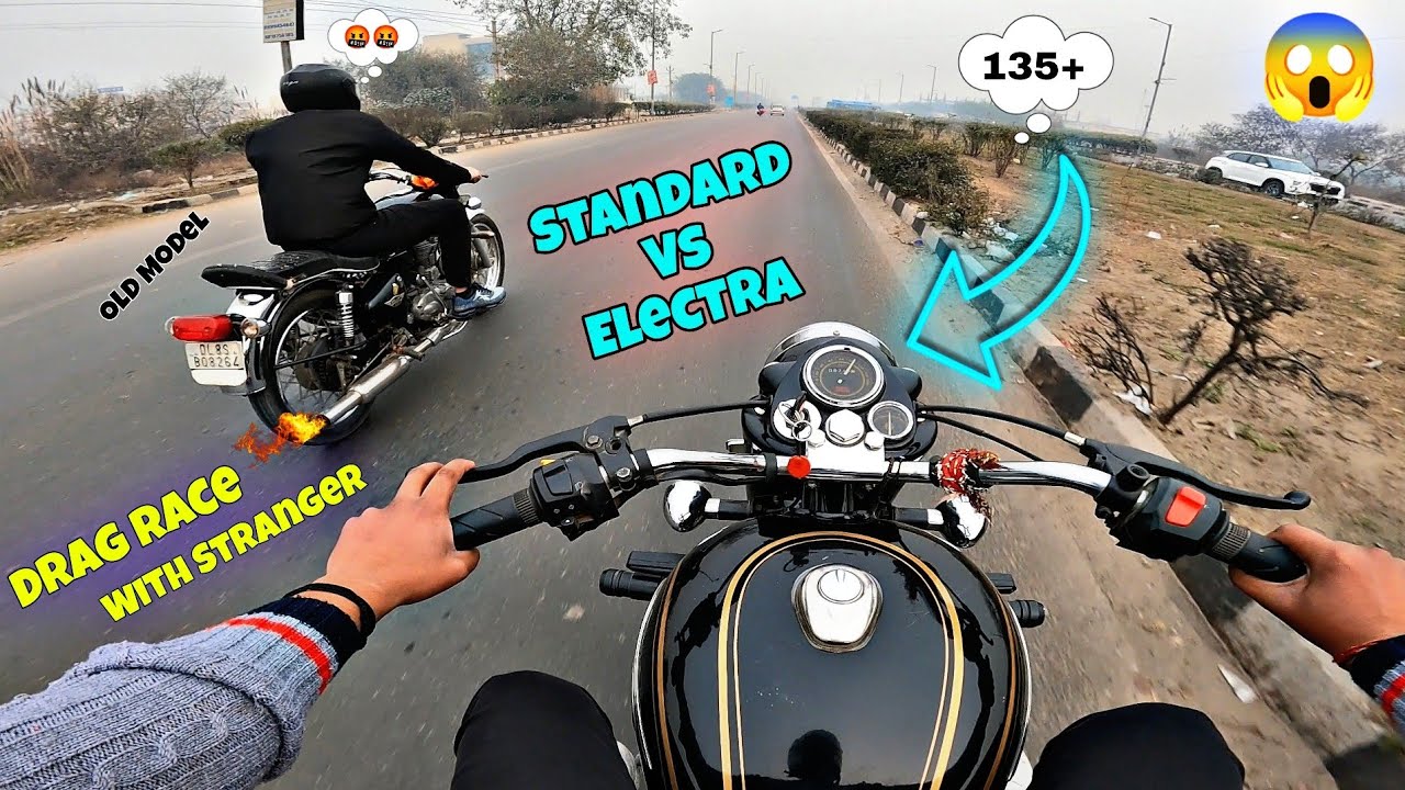 Bullet Standard 350 vs Bullet Electra 350 DRAG RACE | Bullet 350 Top Speed | @b4bullet 