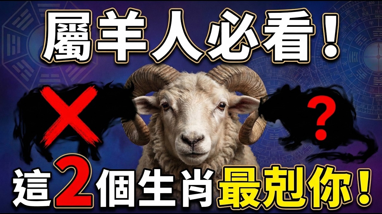 生肖羊：最合不來的2個生肖，天生的冤家，矛盾不斷！ #生肖羊 #生肖羊2026運勢 #2026屬羊運勢 #風水 #屬羊 #五行 #相合生肖 #相剋生肖 #相害生肖 #相衝生肖 #2026馬年 #丙午年