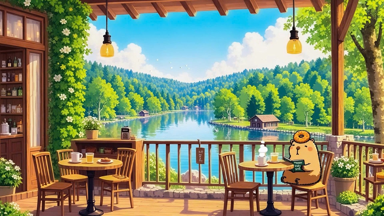 Serene Setting at Lakeside ☕ Gentle Morning Lofi Mood 🌿 Lofi Deep Focus to study/work/relax