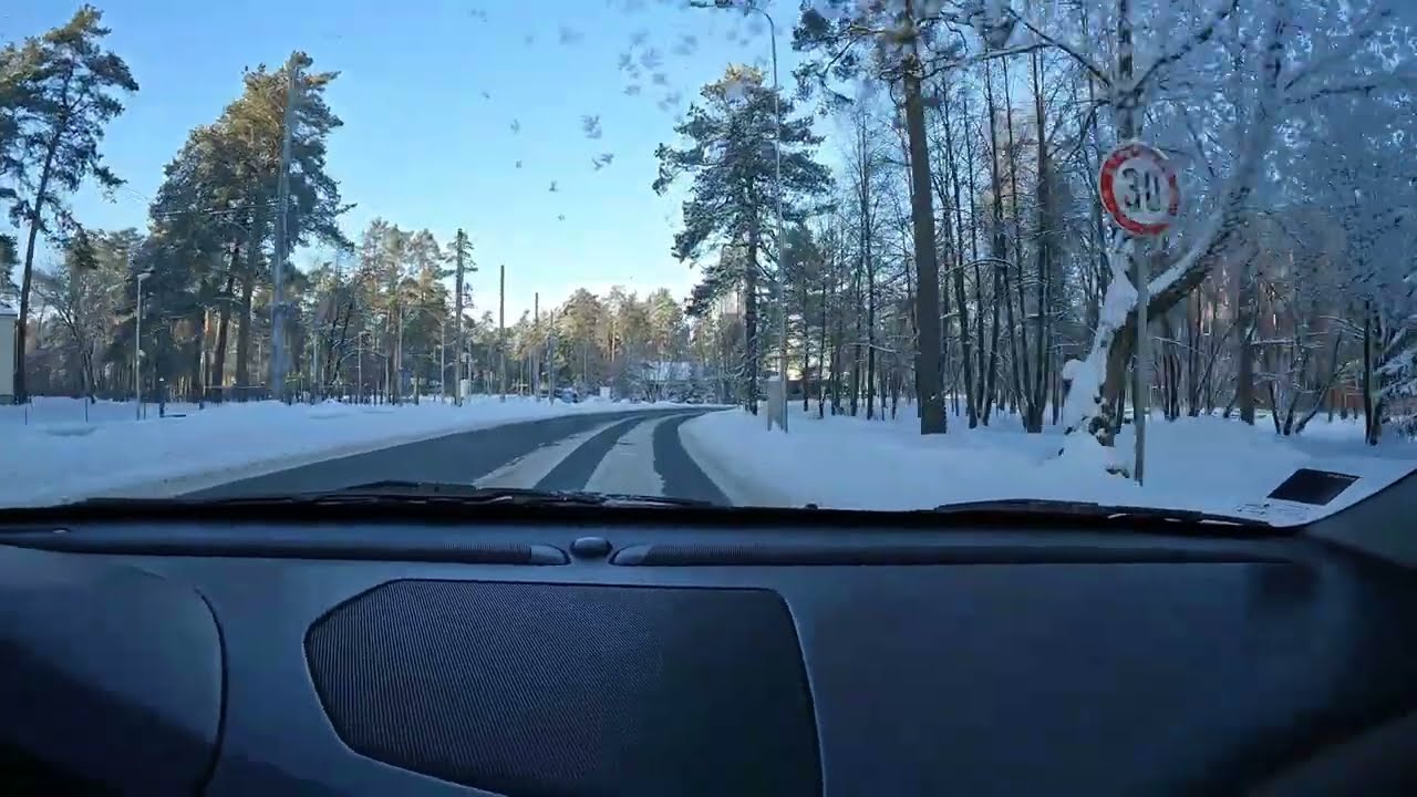 Winter car ride in minus - 20° in Daugavpils (part 1)