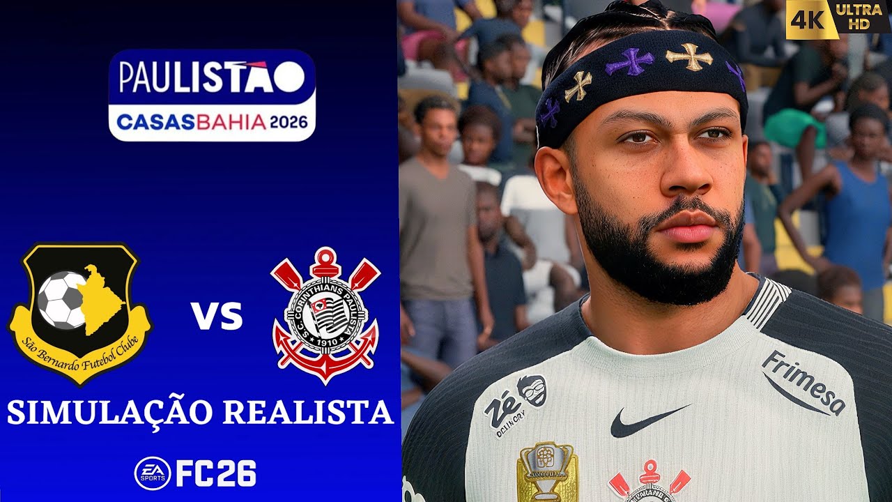FC 26 - São Bernardo vs Corinthians | Paulistão 2026 | Simulação PC 4K Ultra HD (60 FPS)