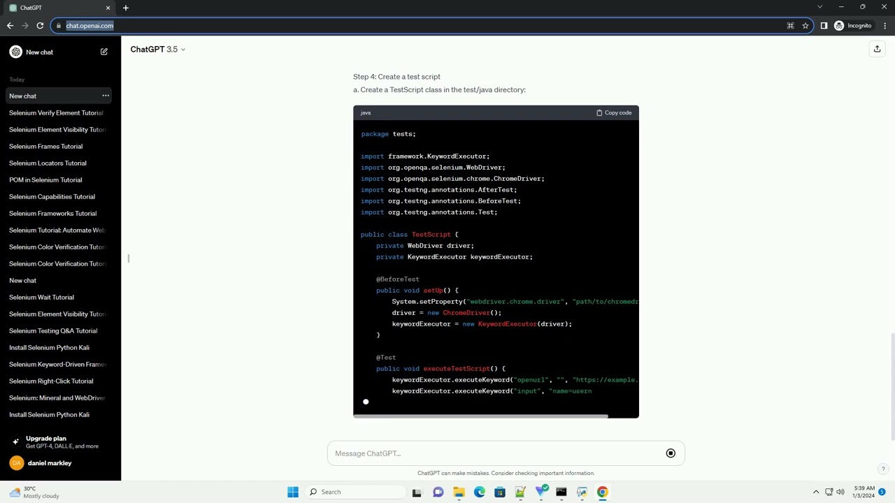 sample keyword driven framework in selenium