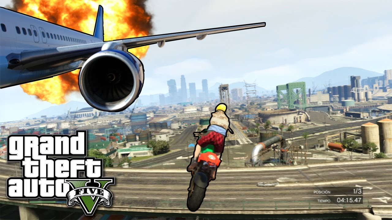 GTA V CARRERA LOCA!! MOTOS VOLADORAS, MEGA SALTOS POR LA CIUDAD xFaRgAnx