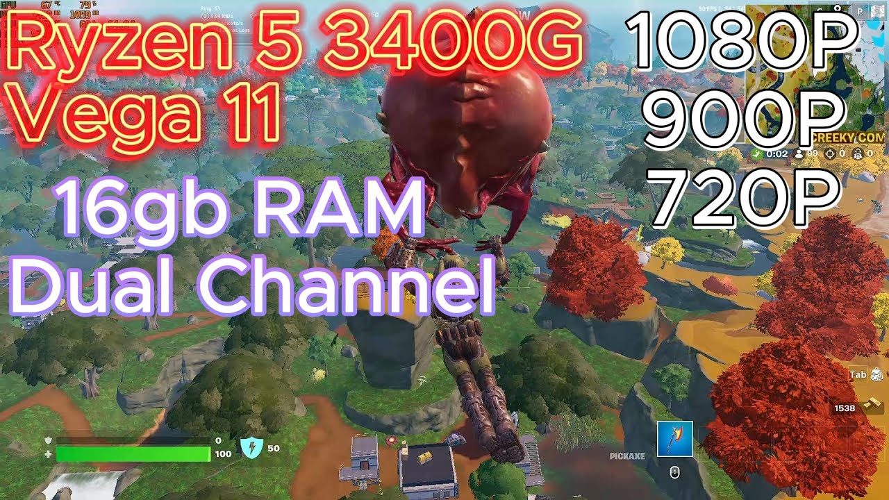 Ryzen 5 3400G - Fortnite // 16gb Ram Dual Channel