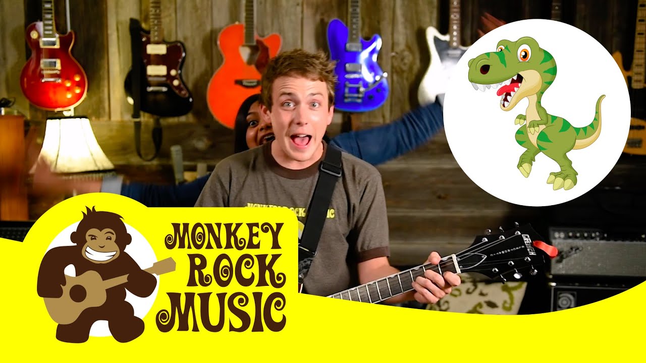 I Want to be a Dinosaur | Monkey Rock Music | Kids Dance Songs & Nursery Rhymes