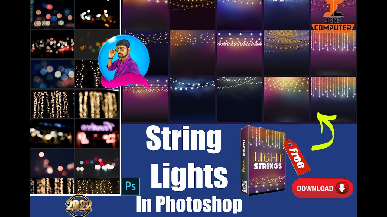 String lights PNG | Light PSD Files for your editing | String Light Overlays PNG |Pack Free Download