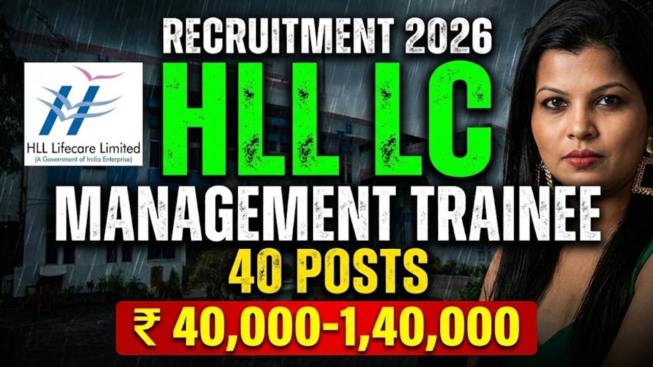 HLL LC RECRUITMENT 2026 | MANAGEMENT TRAINEE | 40 POSTS || BE/BTECH || ₹ 40,000 -1,40,000 | FRESHERS