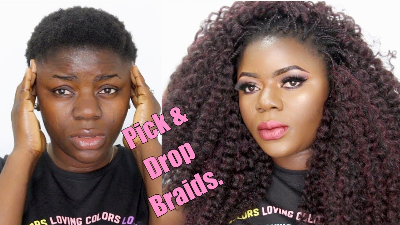 Pick And Drop Braids On Very short Twa Hair |  Dilias Empire