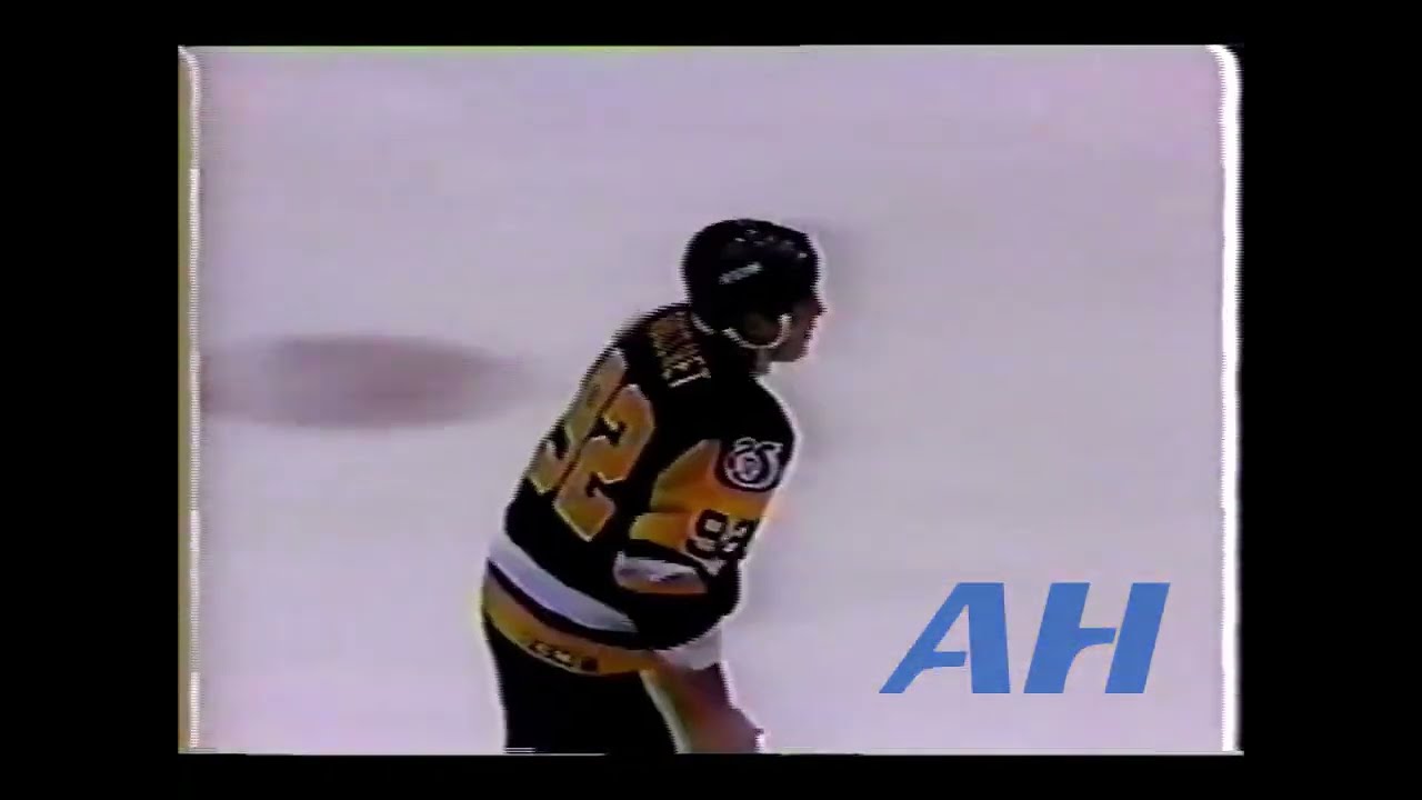 NHL Feb. 27, 1992 Rick Tocchet,PIT v Randy Ladouceur,HFD (R) x2 Clips Pittsburgh Penguins Hartford W