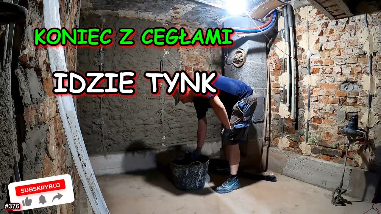 REMONT PIWNICY LECI TYNK NA ŚCIANĘ.  REMONT STAREGO DOMU, VLOG, BUDOWA #376