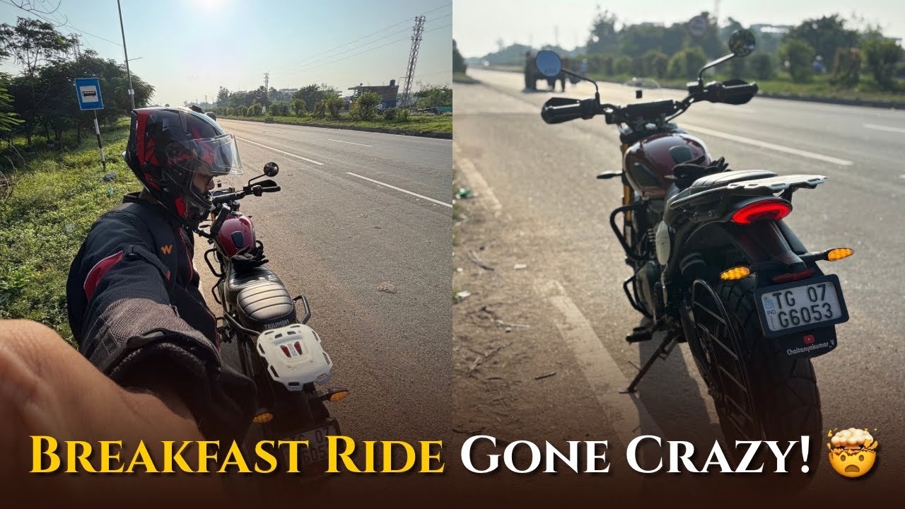 Didn’t Expect This Breakfast After 100KM Ride! 🤯☕