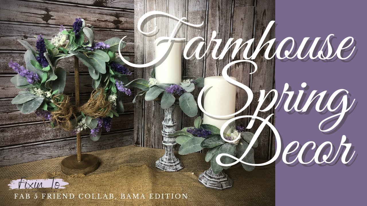 Spring Mini Wreath & Candle Rings | Farmhouse Spring Decor | Fab 5 Friend Collab
