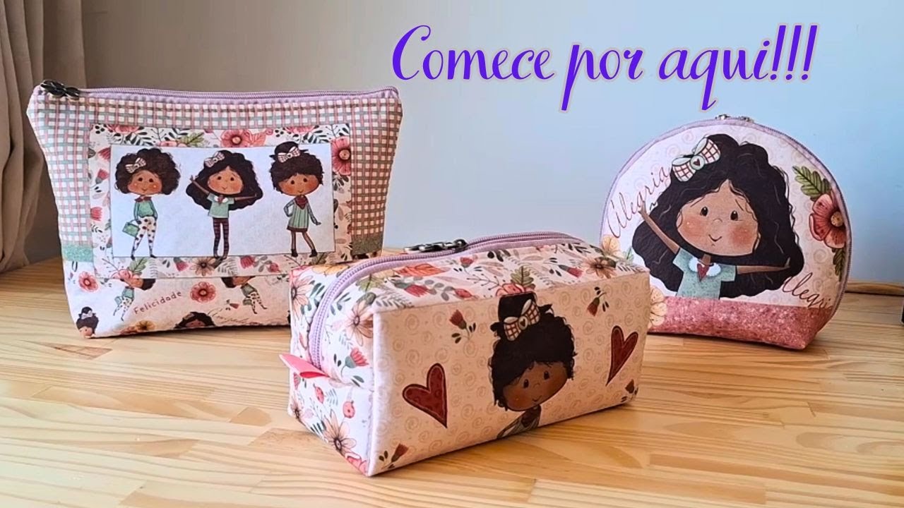 Perfeito para quem está começando na costura criativa🌸 Estojo Box 🌹 Painel Corte e costure🌷 💜