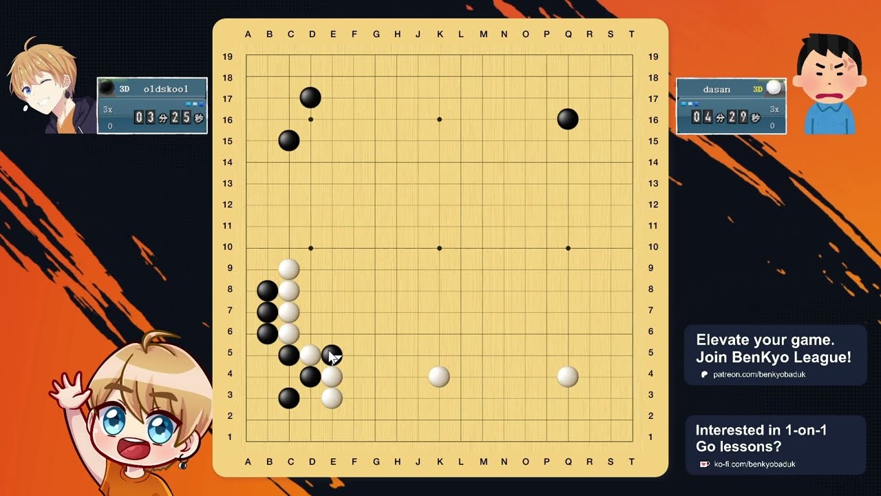 Lost to 3 Dan?? Dragon vs. Dragon Fighting Direction - BenKyo's Live Go