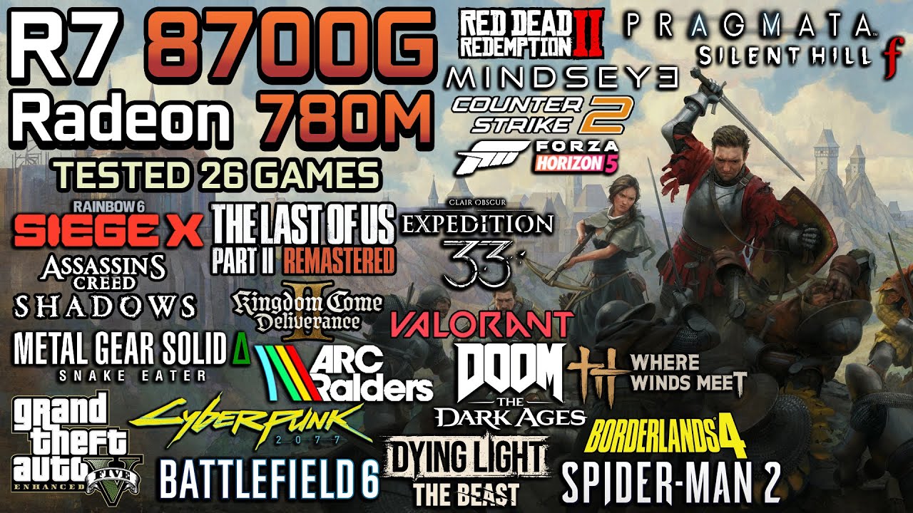 Ryzen 7 8700G + Radeon 780M in 2026 : Test in 26 Games - Gaming Test in 2026