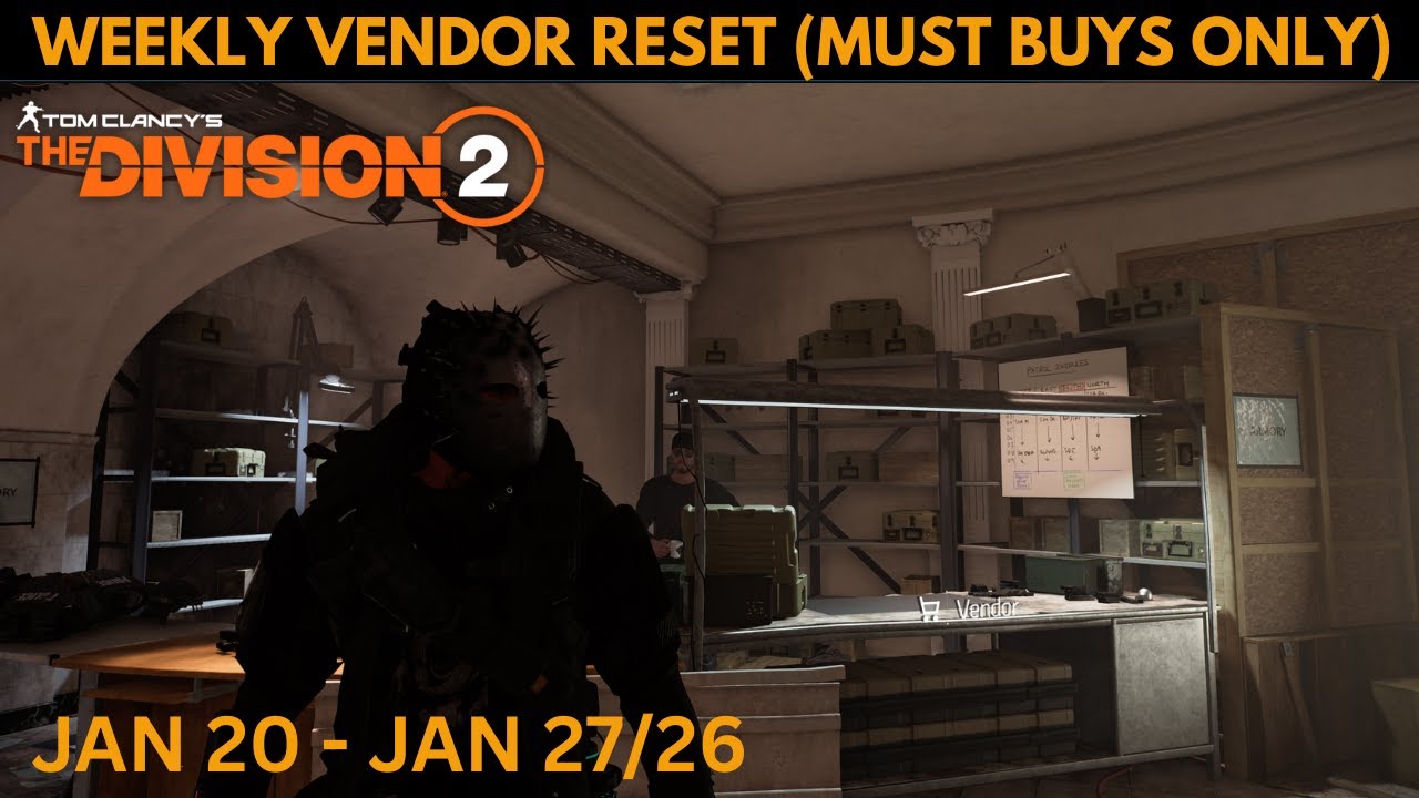 The Division 2 - Еженедельное обновление ассортимента у продавцов (только покупки) 20-27 января.