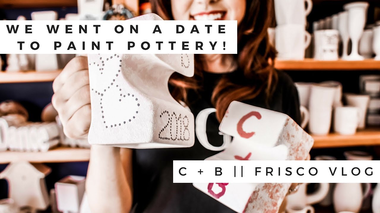 WE PAINTED POTTERY AT COLOR ME MINE! || FRISCO VLOG