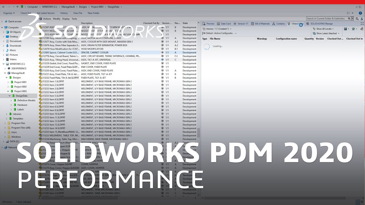 What's New in SOLIDWORKS PDM 2020 - Performance