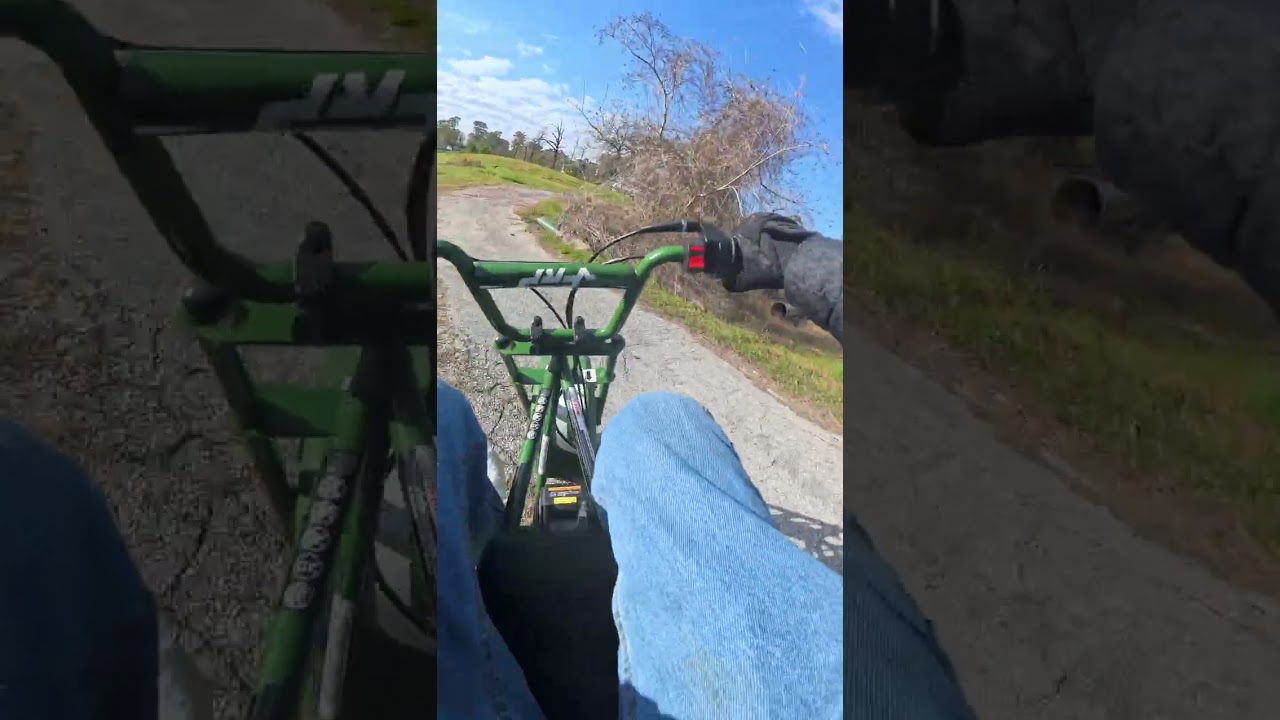 Friend Rides Mini-Bike To The Lake!