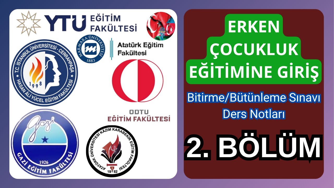 Erken Çocukluk Eğitimine Giriş - Bitirme (Final)/Bütünleme Sınavı Ders Notları | 2. Bölüm