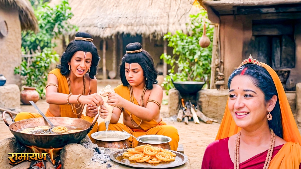 लव कुश ने अपने हाथो माता सीता के लिए बनाई जलेबियाँ | श्रीमद् रामायण