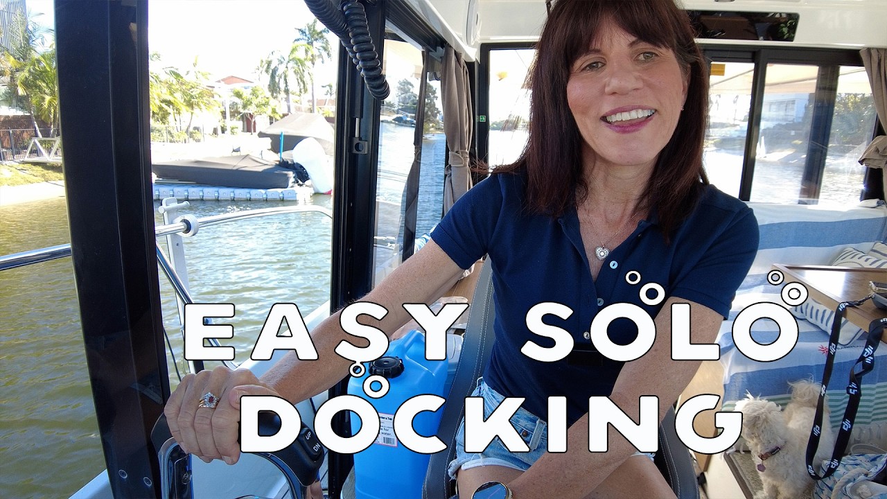 Solo Docking Success with FAB Dock | Brooke Shows an Easy Way to Dock Alone - The Rudder