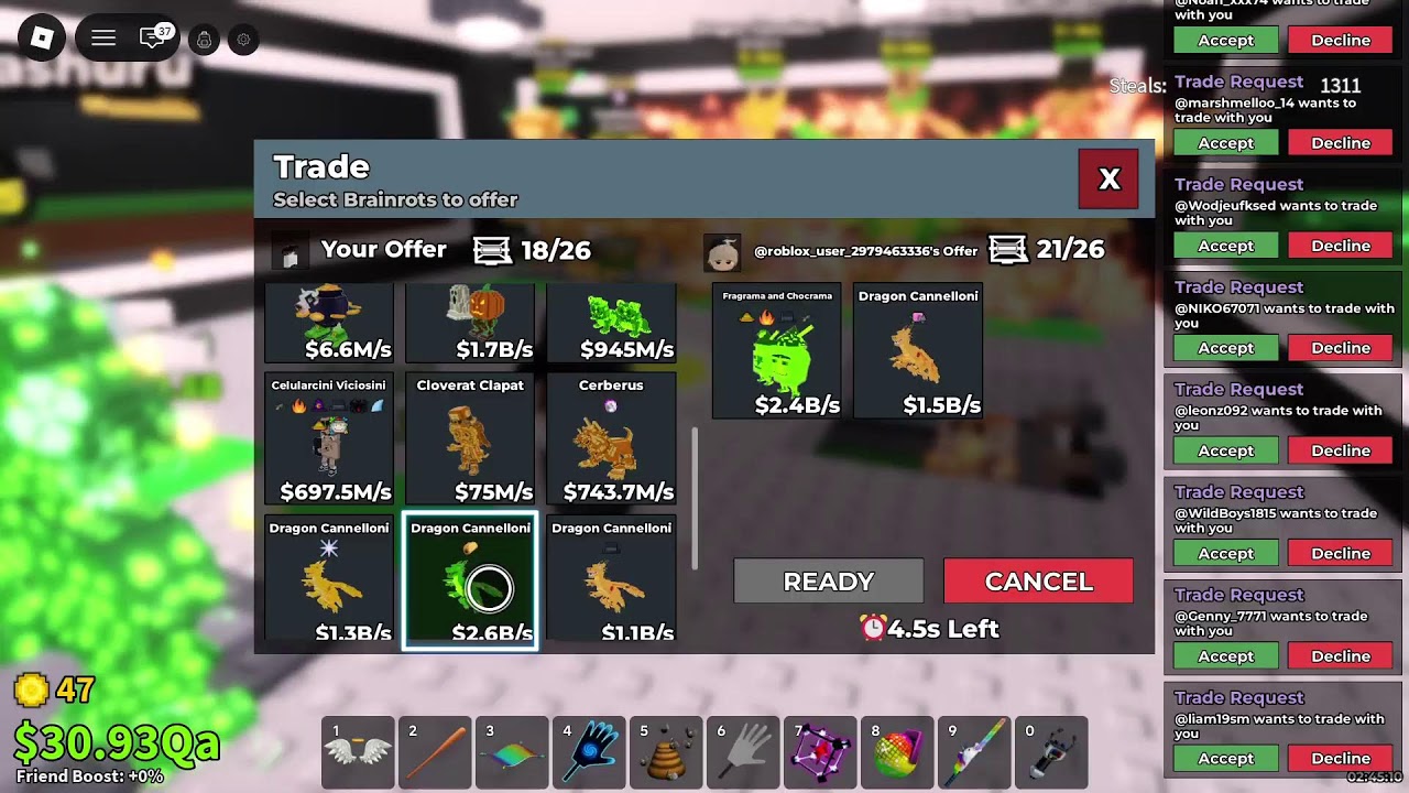 Steal a brainrot trading over 220 vouches posted in channel (mozas brother)