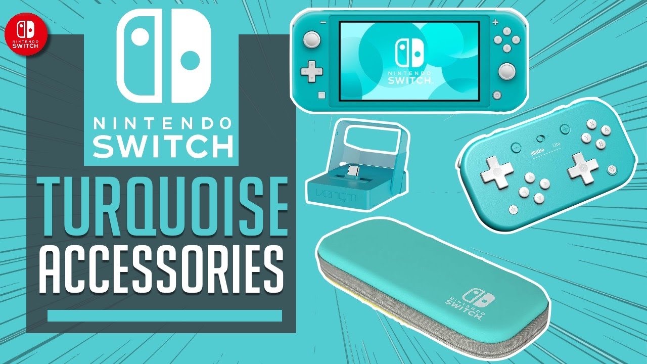 Nintendo Switch Lite accessories. 2020 Turquoise edition.