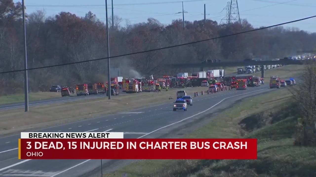 3 dead, 15 injured in charter bus crash in Ohio