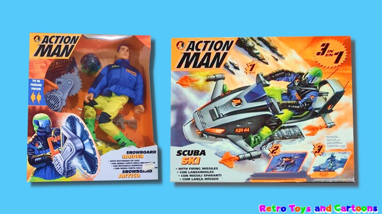 Action Man Scuba Ski Snowboard Raider Commercial Retro Toys and Cartoons