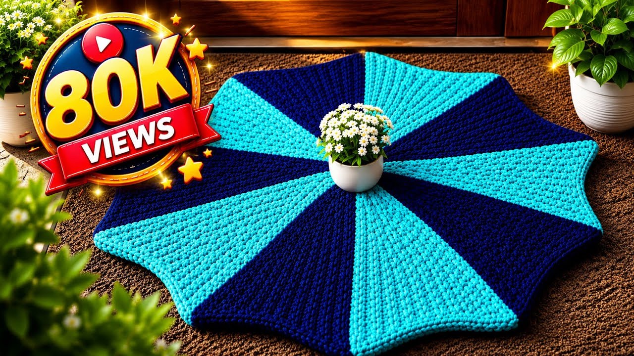 ⭐ Beautiful Star Shape Doormat | आसान हैंडमेड Doormat Making 🧶 | New Home Decor Design