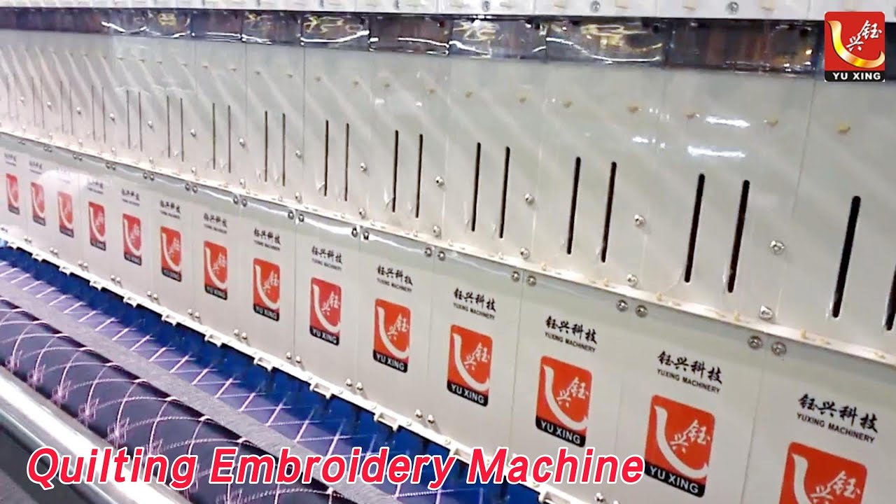 Multi Needle Quilting Embroidery Machine 128 Inch 3 Phase Low Vibration