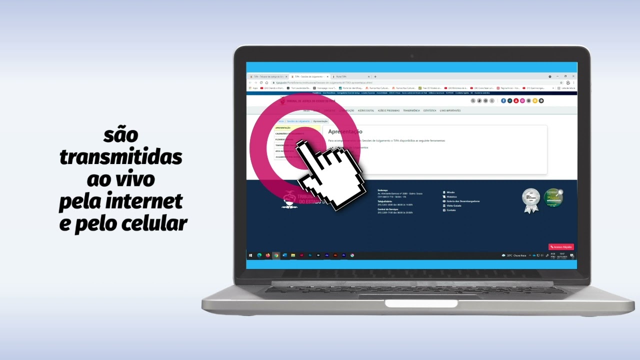 Transmiss&otilde;es de sess&otilde;es ao vivo