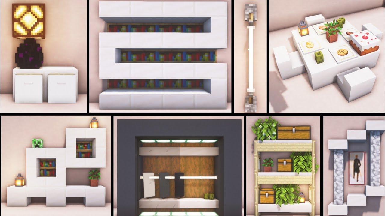 Minecraft : 20 Modern Interior Decoration Ideas and Design!