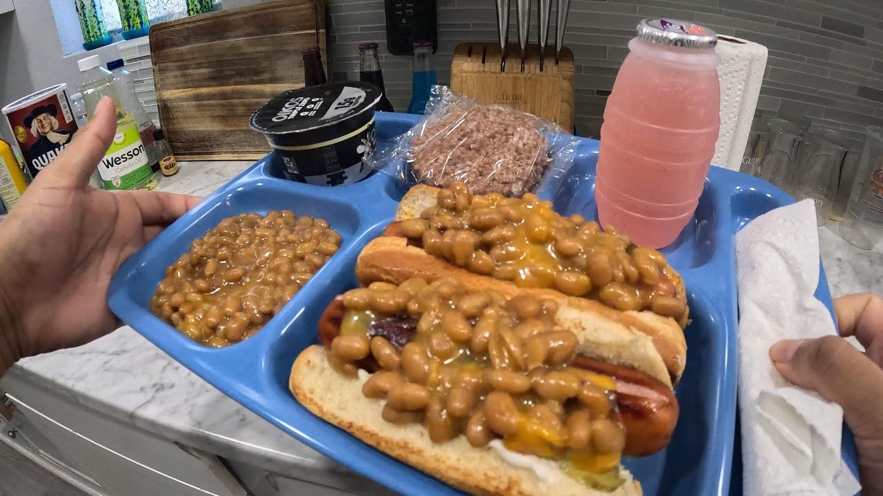 4k POV ASMR Cheese and bean dogs prison style meal