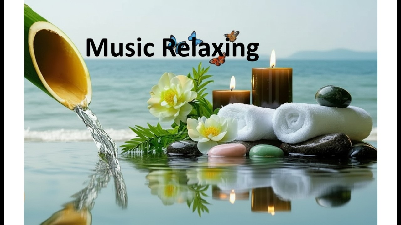 Relaxing Music + Bamboo Water Sounds  Deep Sleeping Music, Stress Relief, Relax Mind Body