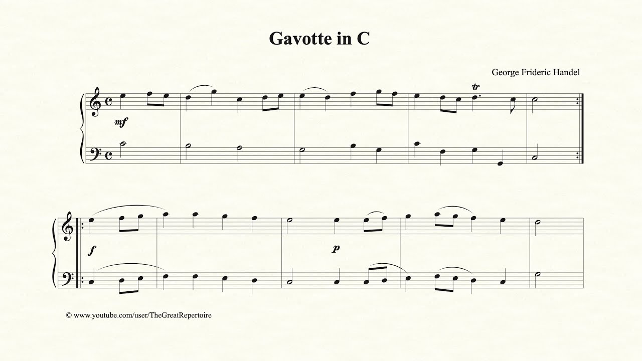 Handel, Gavotte in C, Harpsichord