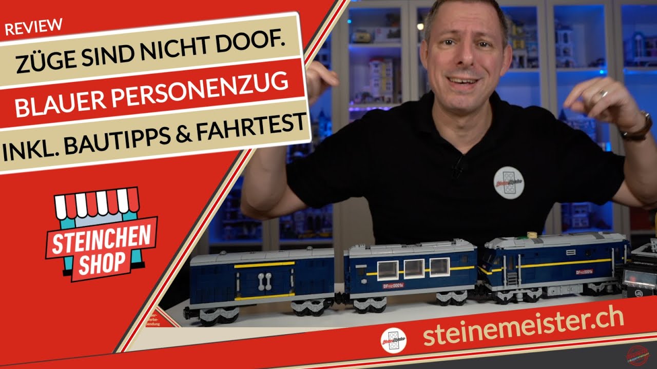 Z&uuml;ge sind nicht doof  Der blaue Personenzug vom Steinchenshop gibt Gas.  (Kazi 98220)