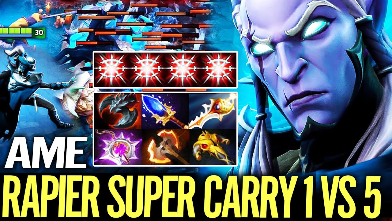 AME [Phantom Assassin] Rapier Super Carry Enter Mode 1v5 Gameplay Dota 2
