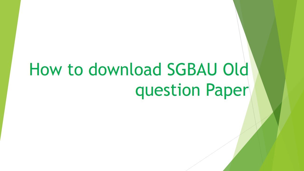 How to download old question paper of SGBAU Amravati