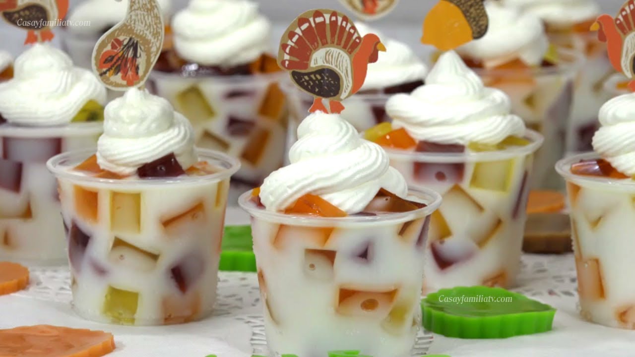 GELATINAS DE ACCIÓN DE GRACIAS INDIVIDUALES 🍂 ¡RECETA FÁCIL y DELICIOSA para Thanksgiving!