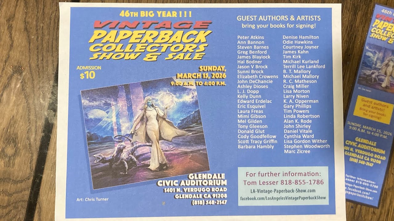 L.A. VINTAGE PAPERBACK COLLECTORS SHOW & SALE!!