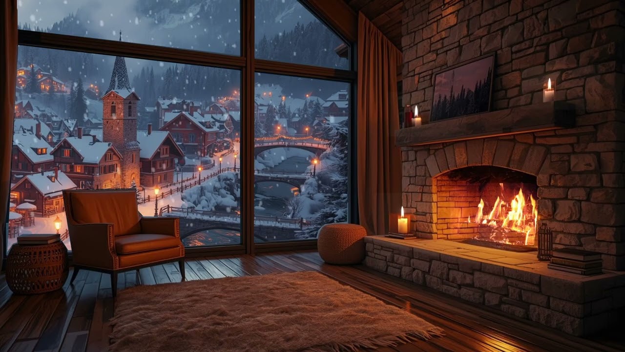 Stress Relief Fire Sounds for Sleep | Cozy Winter  Fireplace Ambience
