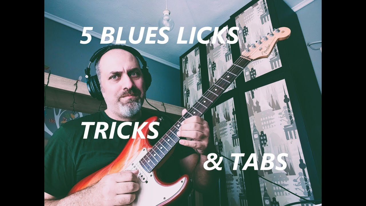 5 blues licks (ανάλυση , εξήγηση +tabs ) -μάθημα κιθάρας -Stanitsopoulos Antonis