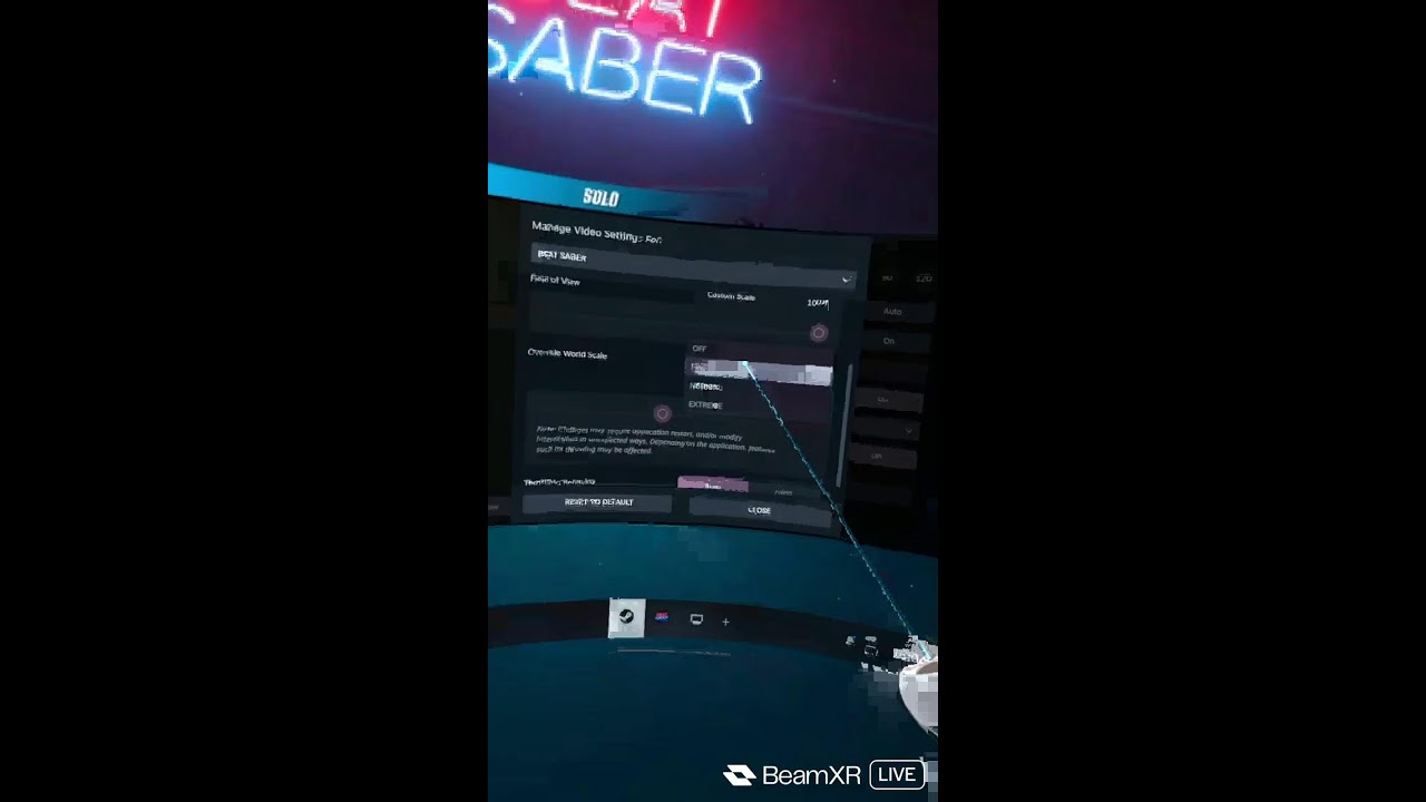 Playing saber beat