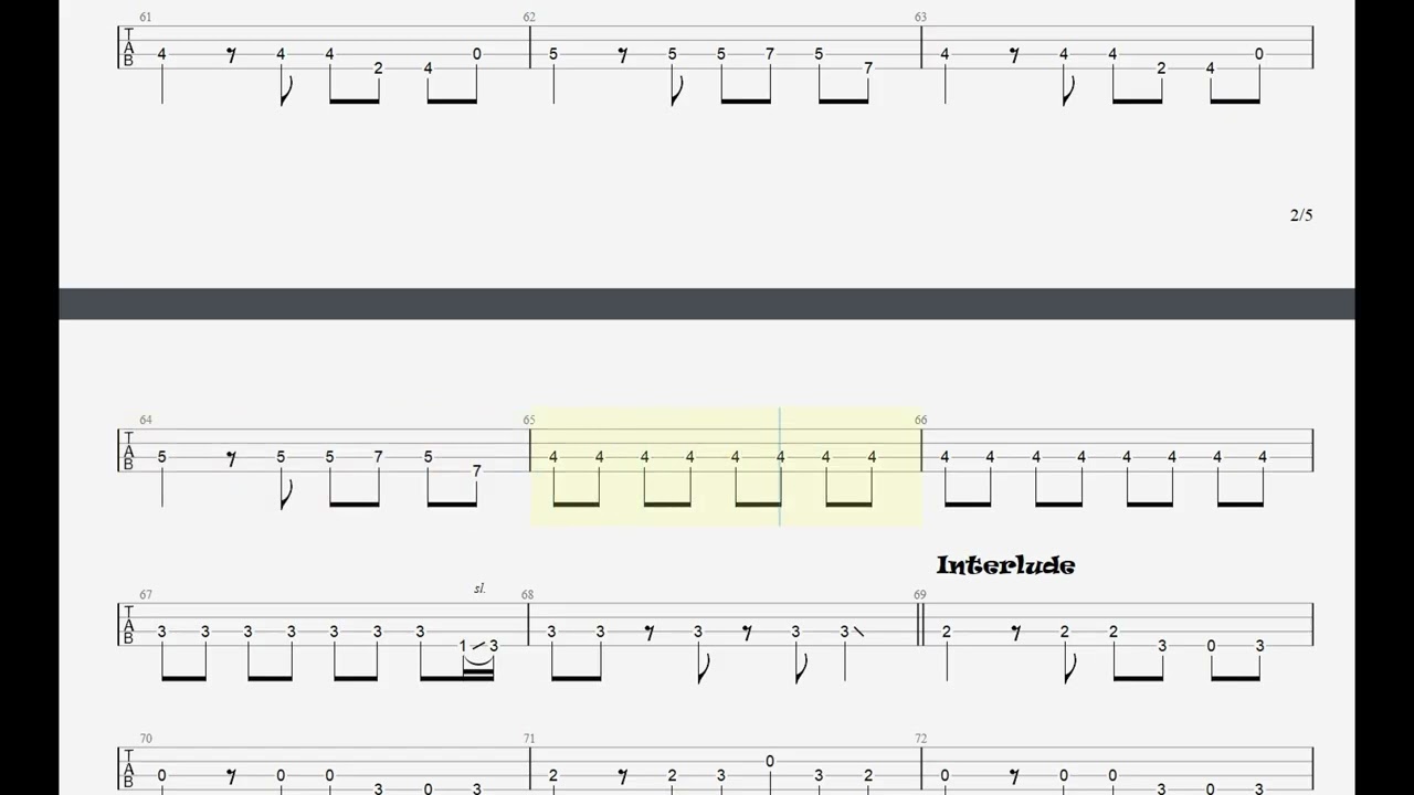 The Cure Bass Tabs - Play for Today