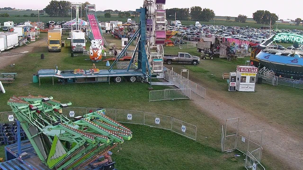 Time-lapse Carnival and Midway teardown at 2022 Dodge County Fair