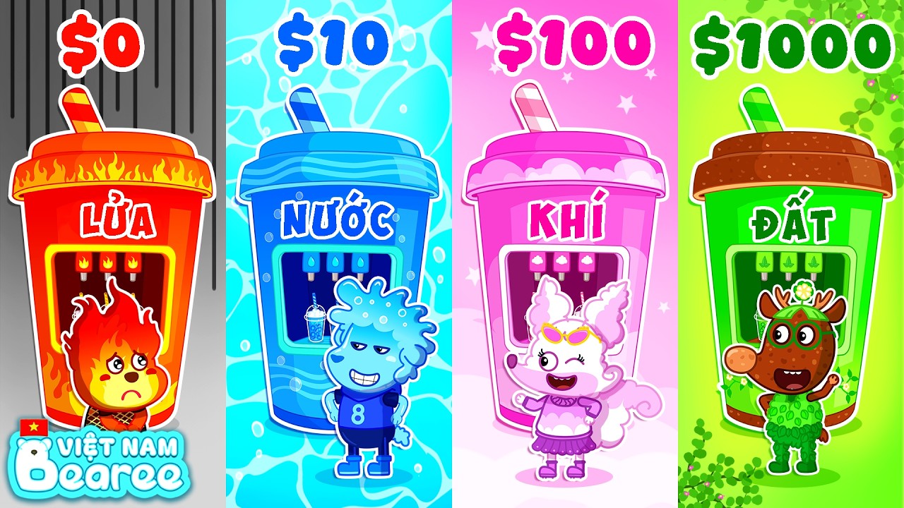 Bearee Lửa Bán Trà Sữa Nguyên Tố Size L Full Topping Nhưng Không Ai Dám Uống! | Hoạt Hình Thiếu Nhi
