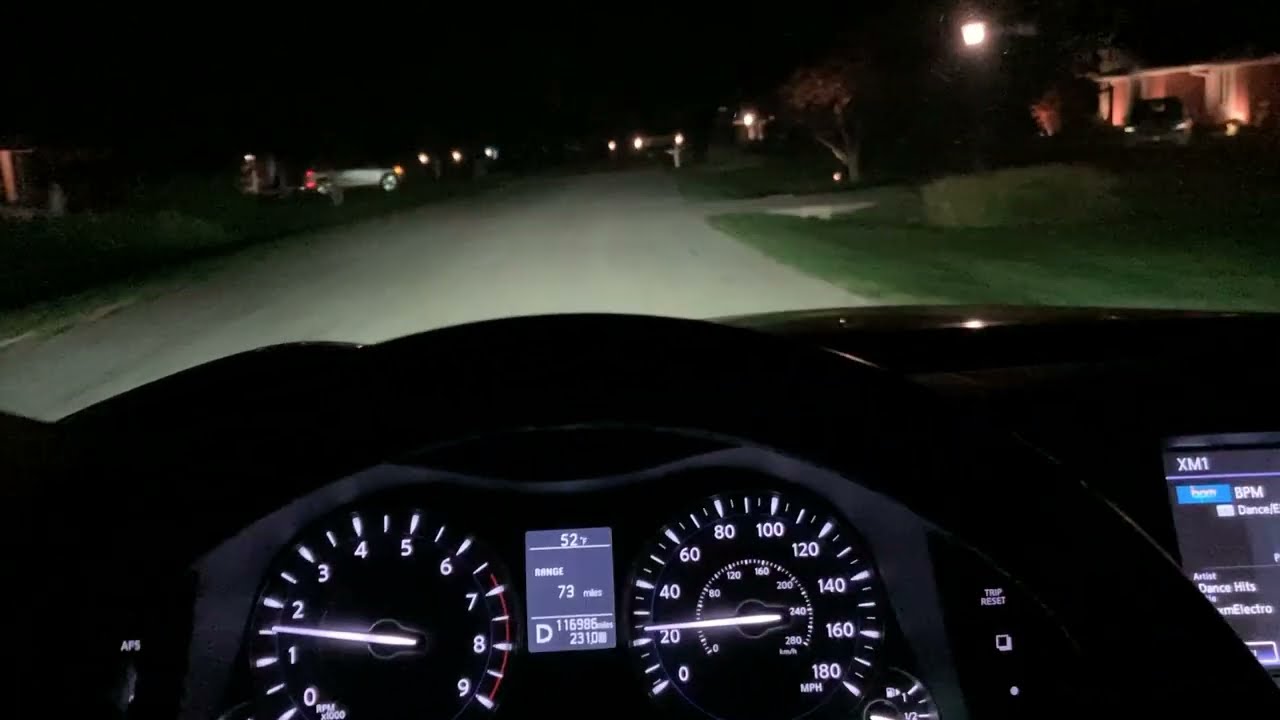 AFS headlights turn around the curve | Infiniti Nissan Automatic Front light System in action.